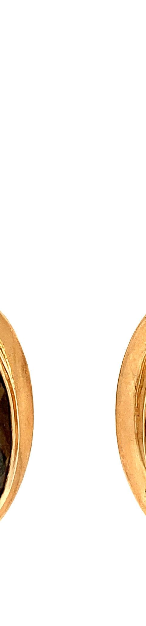 Vintage 14K Gold Drop Earrings with Smoky Quartz